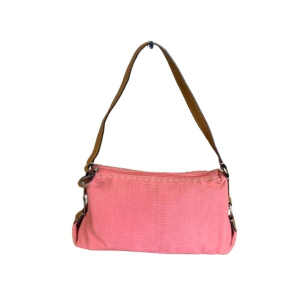 Fossil Pink Floral Canvas Leather Y2K Hobo 75082 Shoulder Bag Purse - Picture 1 of 12